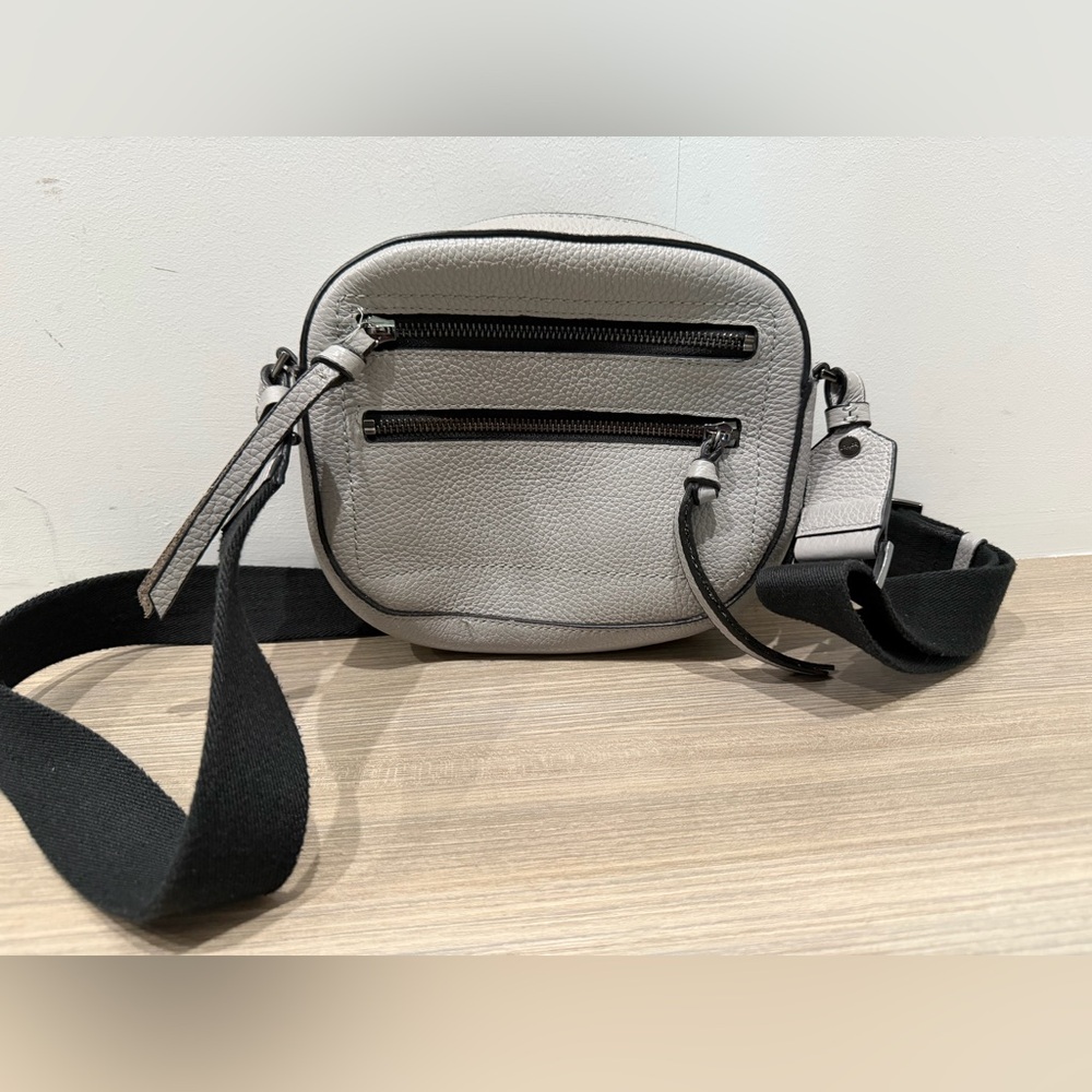 Botkier Crossbody Camera Bag in Gray with Black Zipper Details and Strap